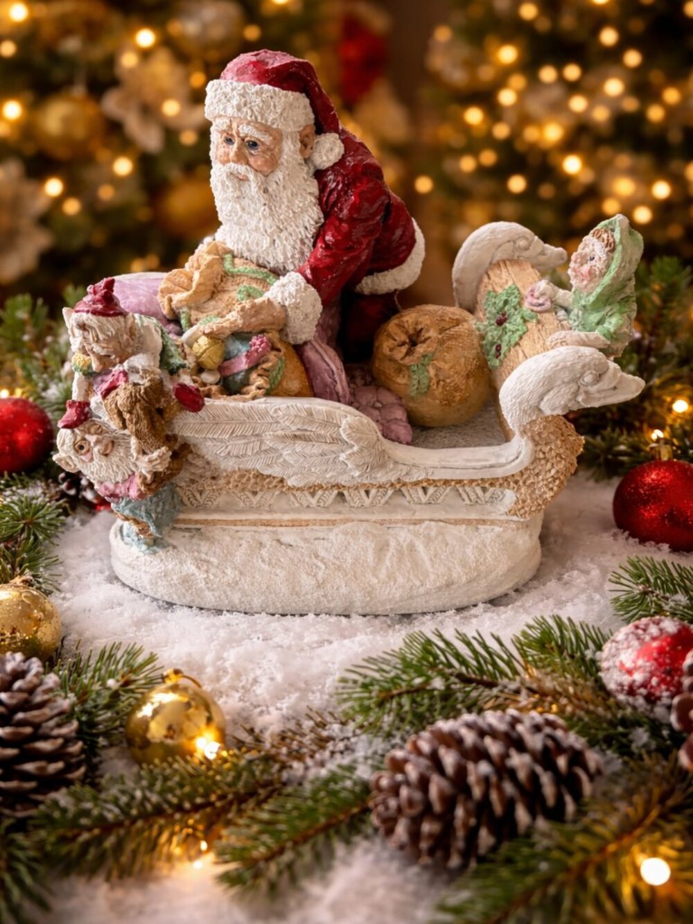 Vintage 1987 Santa Loading Sleigh Figurine Limited Edition 83/15,000 Great Cond